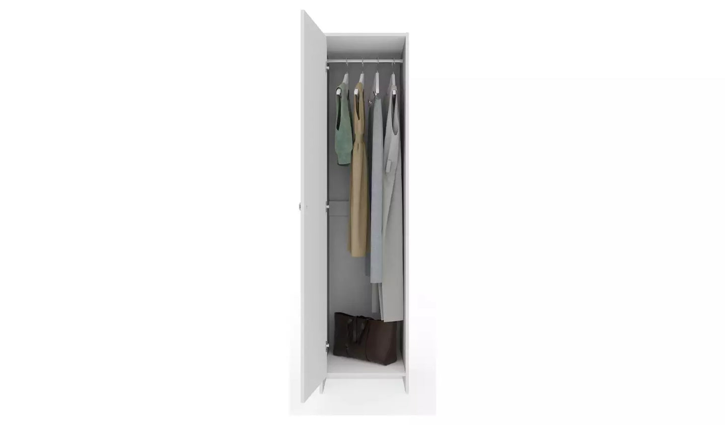 Assembled Seville 1 Door Wardrobe - White